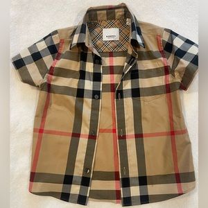 Burberry Short-sleeve Check Stretch Cotton Shirt
